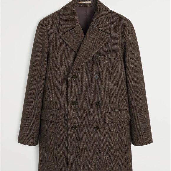 SOLD! Mango Man - Herringbone Tailored Coat - Picture 9 of 11